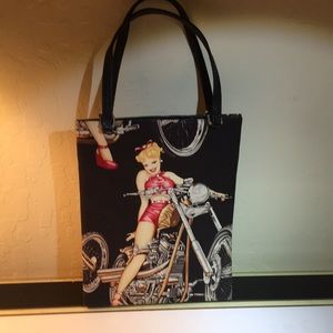 Motorcycle pinup girl purse by Far mine